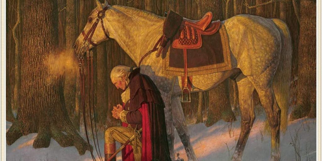 George Washington praying