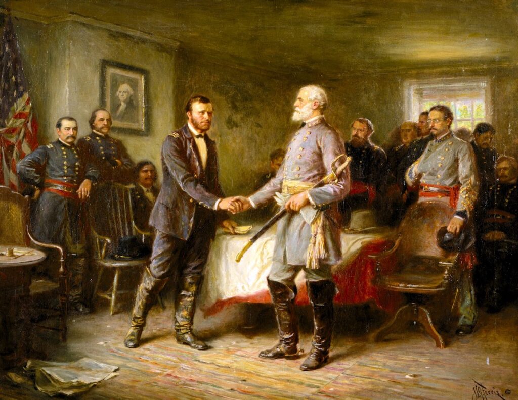 General Lee surrendering to General Grant
